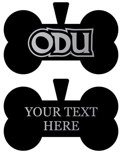 Old Dominion Monarchs Personalized Matte Black Bone Dog Tag – Engraved Officially Licensed Collegiate Pet ID 
