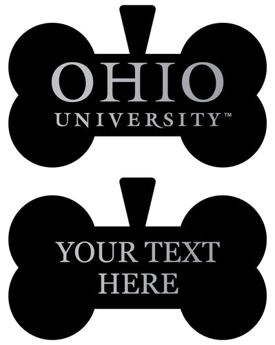 Ohio University Personalized Matte Black Bone Dog Tag – Engraved Officially Licensed Collegiate Pet ID 