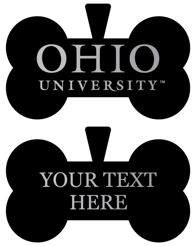 Ohio University Personalized Matte Black Bone Dog Tag – Engraved Officially Licensed Collegiate Pet ID 