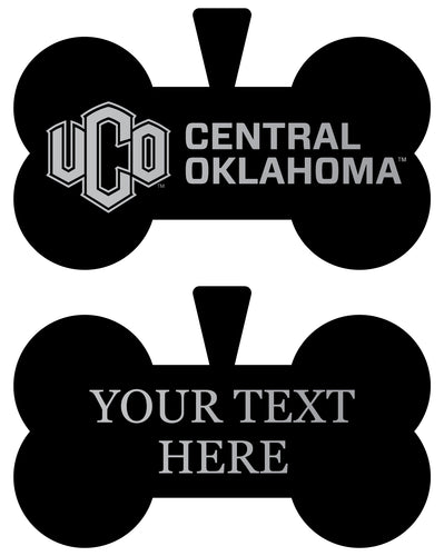 University of Central Oklahoma Bronchos Personalized Matte Black Bone Dog Tag – Engraved Officially Licensed Collegiate Pet ID 