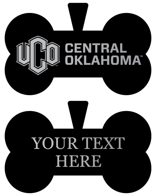 University of Central Oklahoma Bronchos Personalized Matte Black Bone Dog Tag – Engraved Officially Licensed Collegiate Pet ID 
