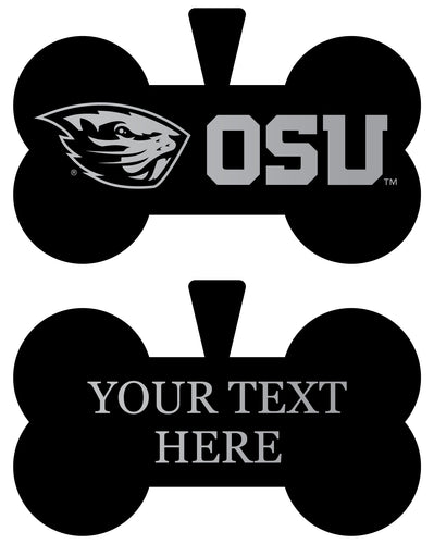 Oregon State Beavers Personalized Matte Black Bone Dog Tag – Engraved Officially Licensed Collegiate Pet ID 