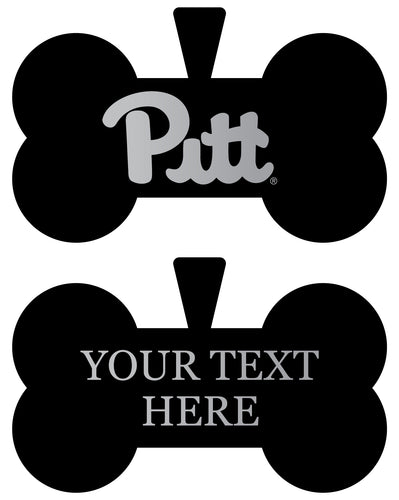 Pittsburgh Panthers Personalized Matte Black Bone Dog Tag – Engraved Officially Licensed Collegiate Pet ID 