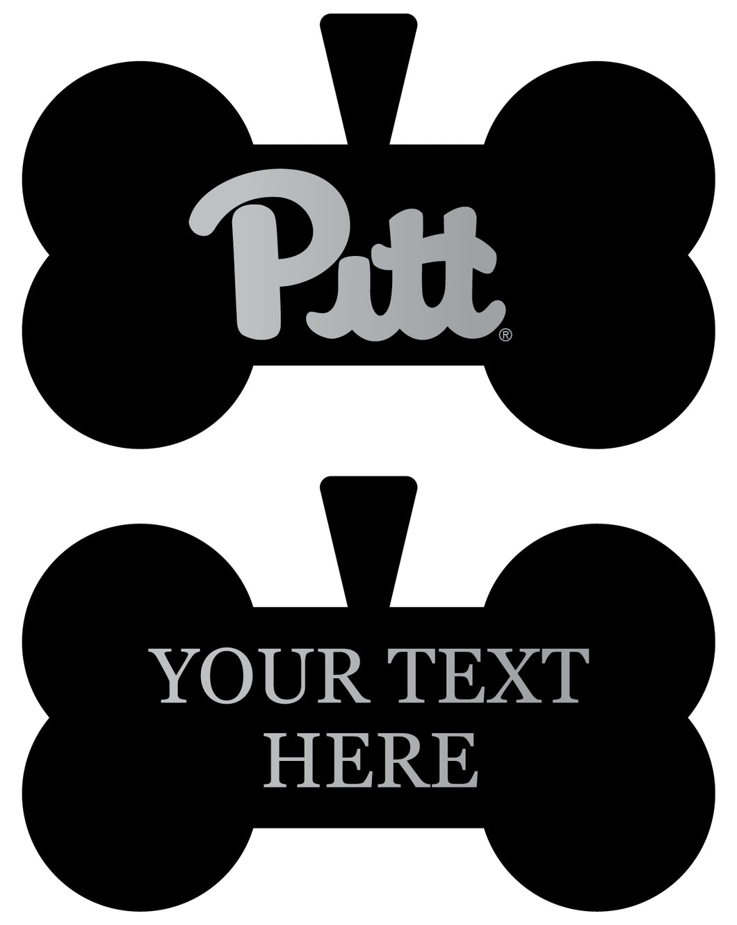 Pittsburgh Panthers Personalized Matte Black Bone Dog Tag – Engraved Officially Licensed Collegiate Pet ID 