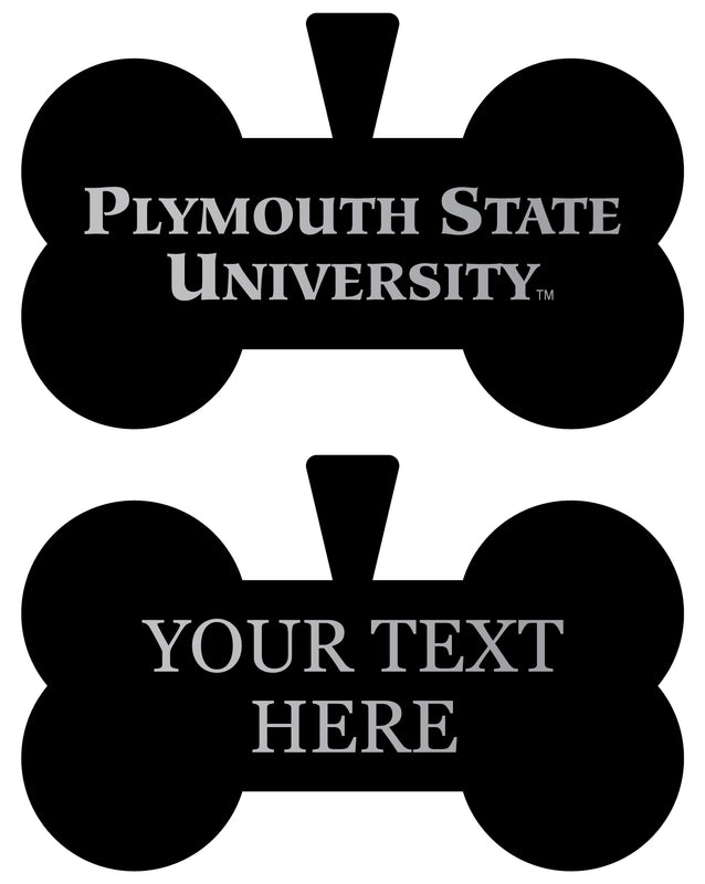 Plymouth State University Personalized Matte Black Bone Dog Tag – Engraved Officially Licensed Collegiate Pet ID 