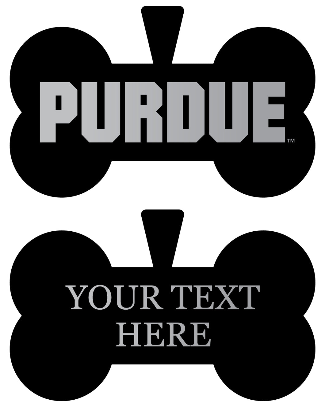 Purdue Boilermakers Personalized Matte Black Bone Dog Tag – Engraved Officially Licensed Collegiate Pet ID 