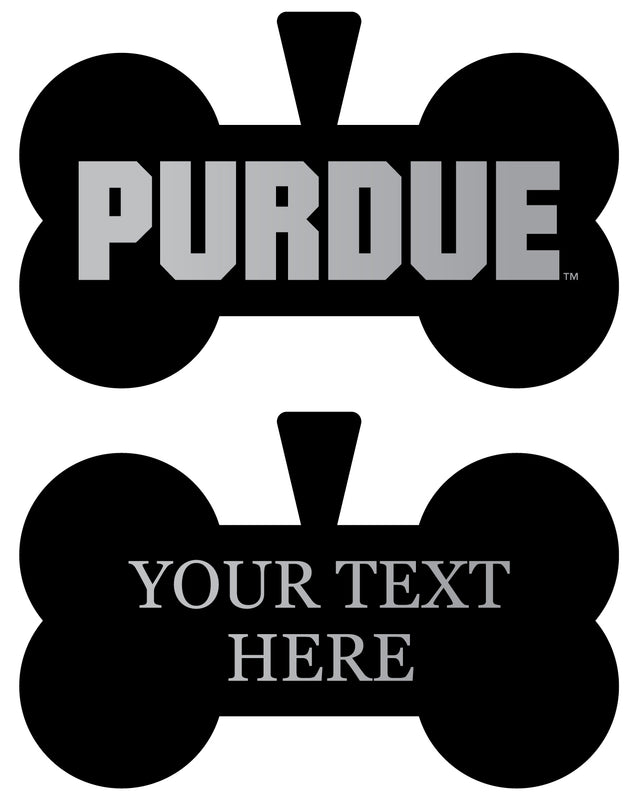 Purdue Boilermakers Personalized Matte Black Bone Dog Tag – Engraved Officially Licensed Collegiate Pet ID 