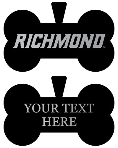 Richmond Spiders Personalized Matte Black Bone Dog Tag – Engraved Officially Licensed Collegiate Pet ID 