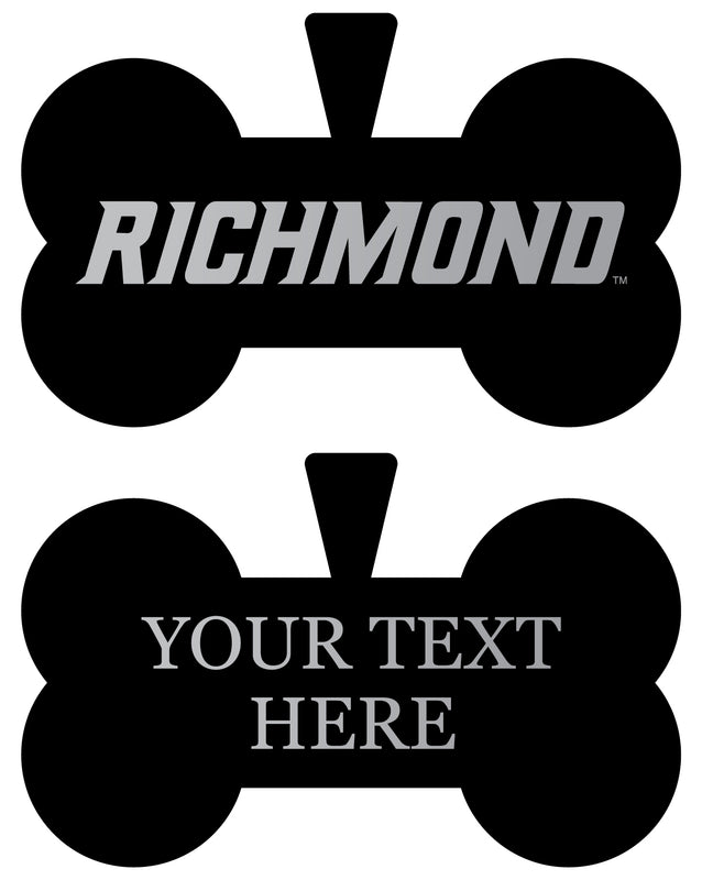 Richmond Spiders Personalized Matte Black Bone Dog Tag – Engraved Officially Licensed Collegiate Pet ID 