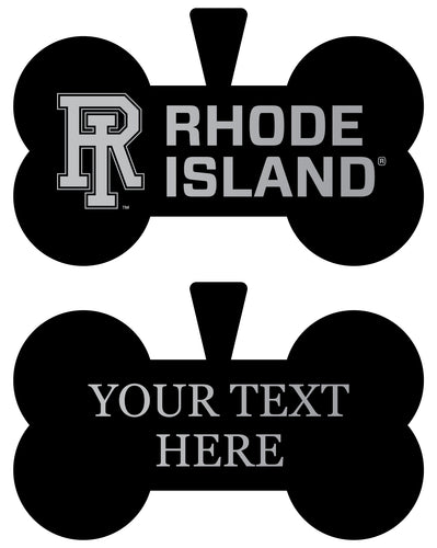 Rhode Island University Personalized Matte Black Bone Dog Tag – Engraved Officially Licensed Collegiate Pet ID 