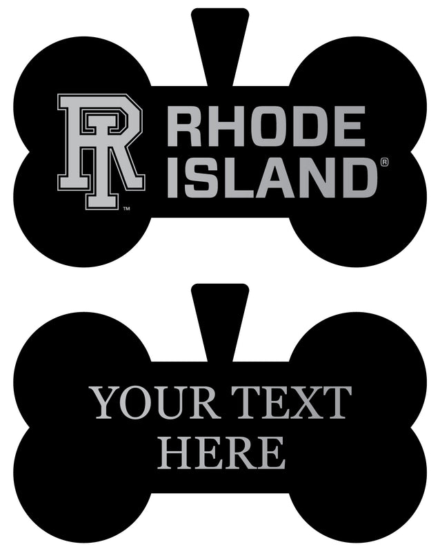 Rhode Island University Personalized Matte Black Bone Dog Tag – Engraved Officially Licensed Collegiate Pet ID 