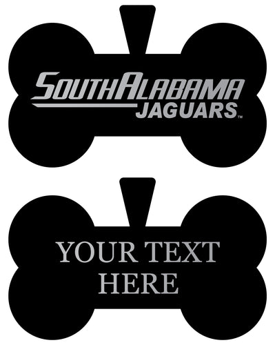 University of South Alabama Personalized Matte Black Bone Dog Tag – Engraved Officially Licensed Collegiate Pet ID 