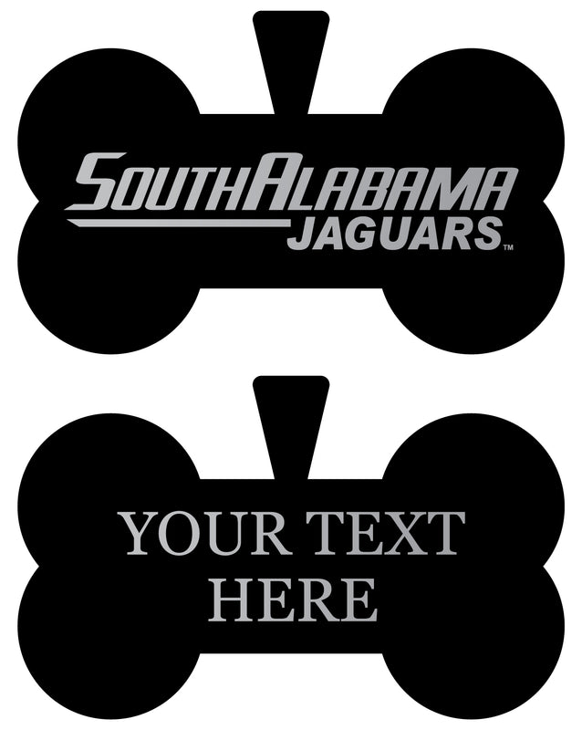 University of South Alabama Personalized Matte Black Bone Dog Tag – Engraved Officially Licensed Collegiate Pet ID 