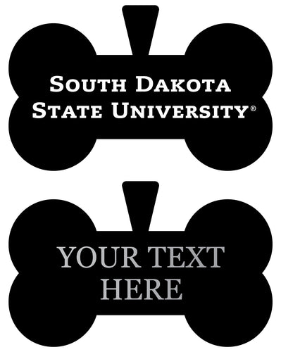 South Dakota State Jackrabbits Personalized Matte Black Bone Dog Tag – Engraved Officially Licensed Collegiate Pet ID 