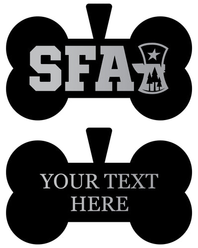 Stephen F. Austin State University Personalized Matte Black Bone Dog Tag – Engraved Officially Licensed Collegiate Pet ID 