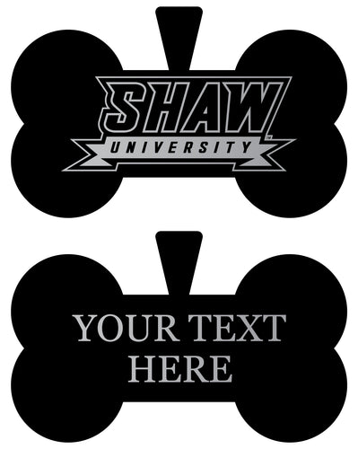 Shaw University Bears Personalized Matte Black Bone Dog Tag – Engraved Officially Licensed Collegiate Pet ID 