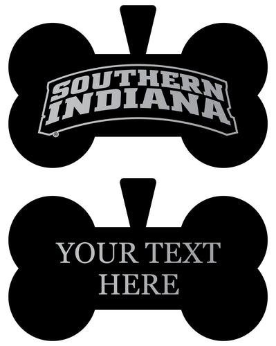 University of Southern Indiana Personalized Matte Black Bone Dog Tag – Engraved Officially Licensed Collegiate Pet ID 