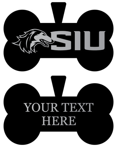 Southern Illinois Salukis Personalized Matte Black Bone Dog Tag – Engraved Officially Licensed Collegiate Pet ID 