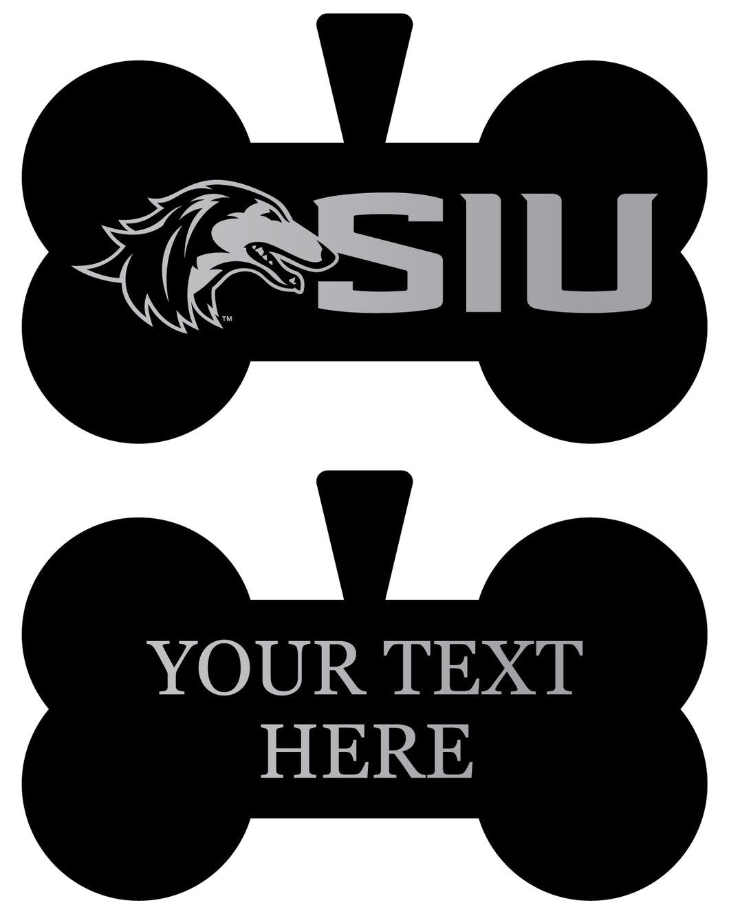 Southern Illinois Salukis Personalized Matte Black Bone Dog Tag – Engraved Officially Licensed Collegiate Pet ID 