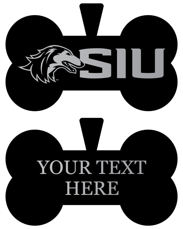 Southern Illinois Salukis Personalized Matte Black Bone Dog Tag – Engraved Officially Licensed Collegiate Pet ID 