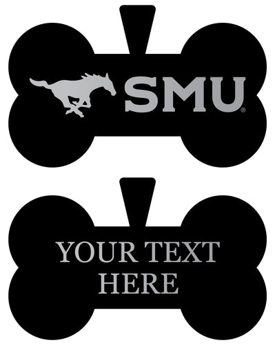 Southern Methodist University Personalized Matte Black Bone Dog Tag – Engraved Officially Licensed Collegiate Pet ID 