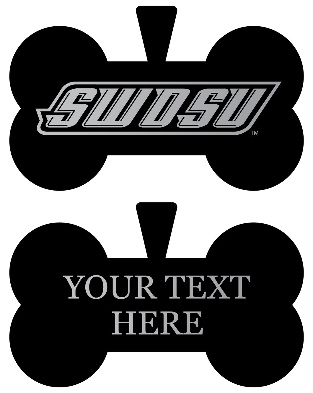 Southwestern Oklahoma State University Personalized Matte Black Bone Dog Tag – Engraved Officially Licensed Collegiate Pet ID 