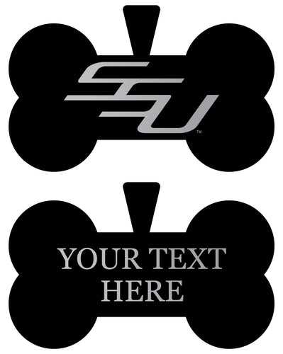 Savannah State University Personalized Matte Black Bone Dog Tag – Engraved Officially Licensed Collegiate Pet ID 
