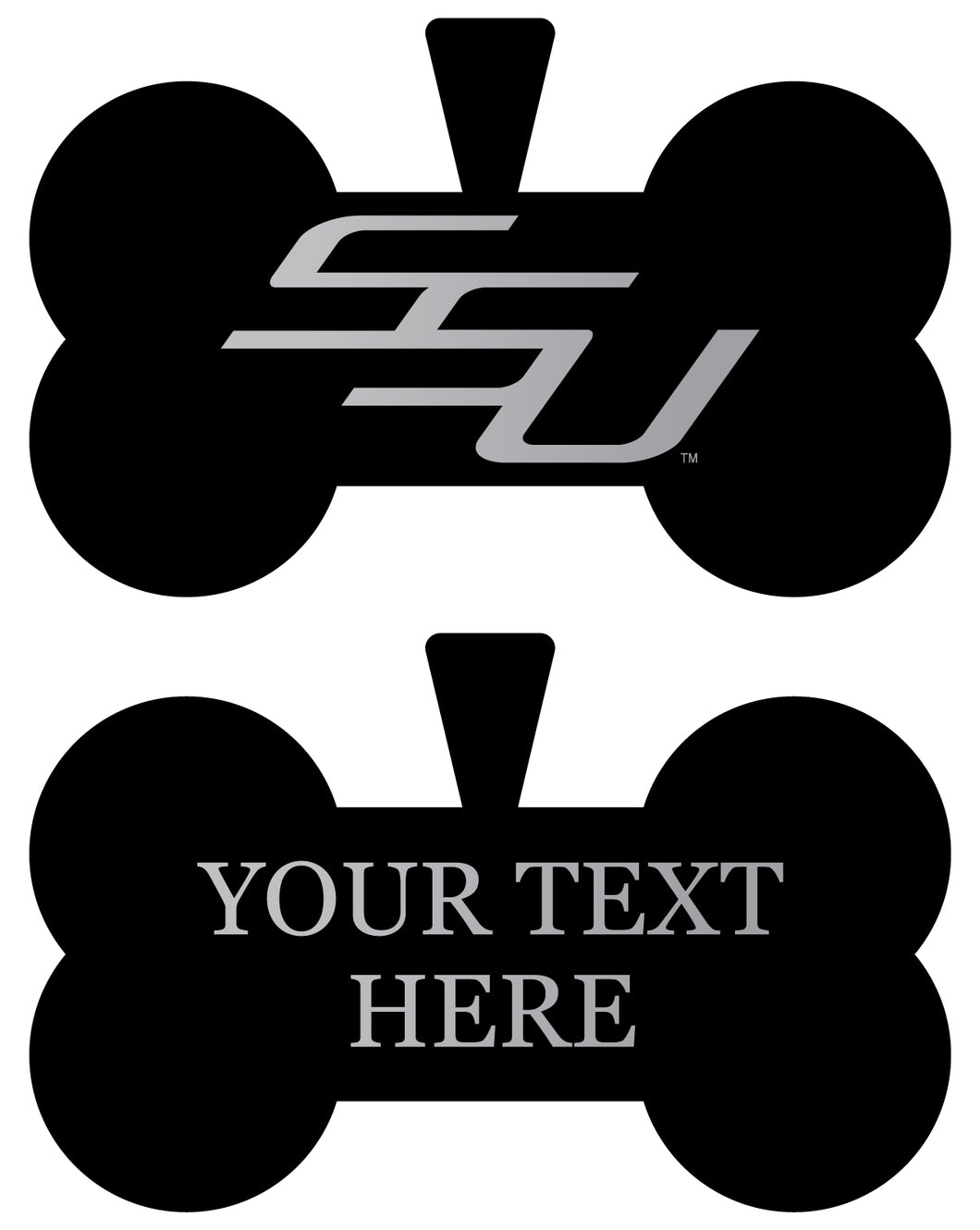 Savannah State University Personalized Matte Black Bone Dog Tag – Engraved Officially Licensed Collegiate Pet ID 