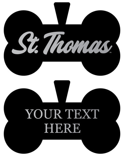 University of St. Thomas Personalized Matte Black Bone Dog Tag – Engraved Officially Licensed Collegiate Pet ID 
