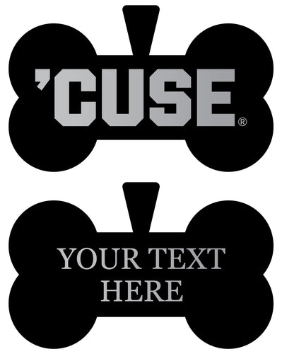 Syracuse Orange Personalized Matte Black Bone Dog Tag – Engraved Officially Licensed Collegiate Pet ID 