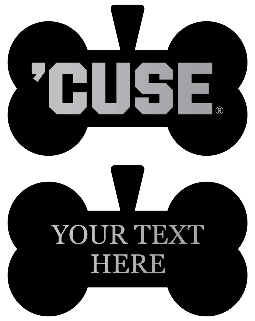 Syracuse Orange Personalized Matte Black Bone Dog Tag – Engraved Officially Licensed Collegiate Pet ID 