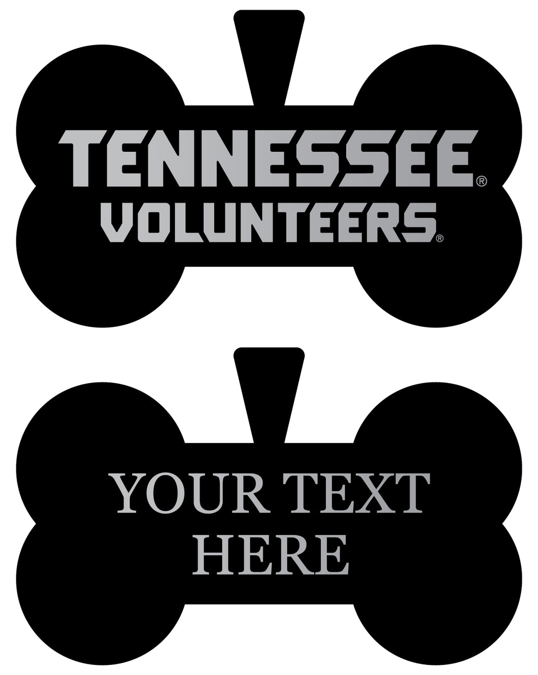 Tennessee Knoxville Personalized Matte Black Bone Dog Tag – Engraved Officially Licensed Collegiate Pet ID 