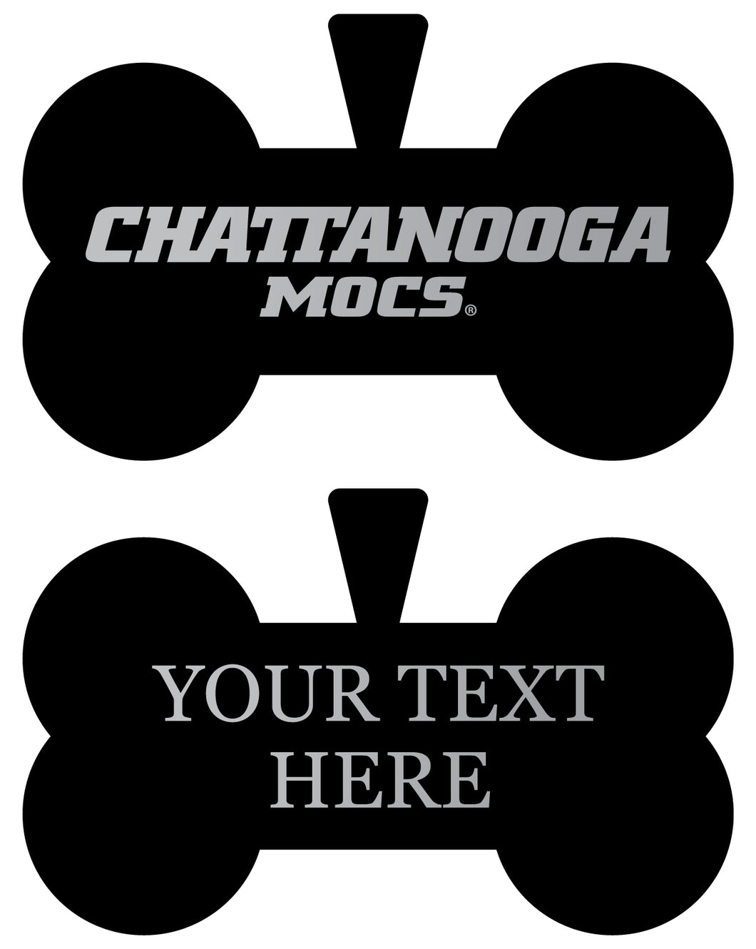 University of Tennessee at Chattanooga Personalized Matte Black Bone Dog Tag – Engraved Officially Licensed Collegiate Pet ID 