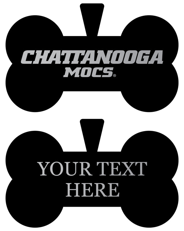 University of Tennessee at Chattanooga Personalized Matte Black Bone Dog Tag – Engraved Officially Licensed Collegiate Pet ID 