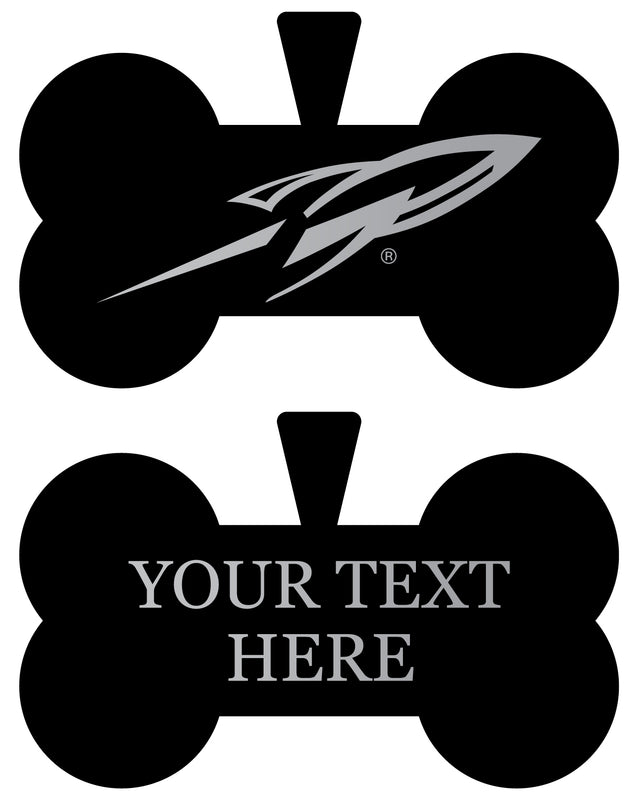 Toledo Rockets Personalized Matte Black Bone Dog Tag – Engraved Officially Licensed Collegiate Pet ID 