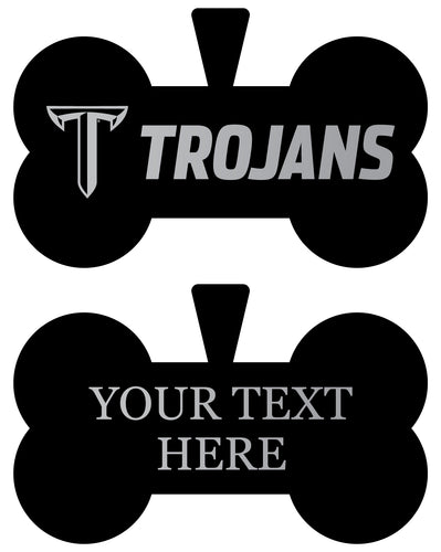 Troy University Personalized Matte Black Bone Dog Tag – Engraved Officially Licensed Collegiate Pet ID 