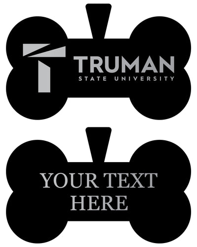 Truman State University Personalized Matte Black Bone Dog Tag – Engraved Officially Licensed Collegiate Pet ID 