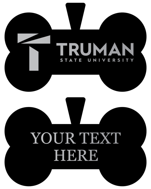 Truman State University Personalized Matte Black Bone Dog Tag – Engraved Officially Licensed Collegiate Pet ID 