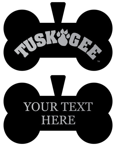Tuskegee University Personalized Matte Black Bone Dog Tag – Engraved Officially Licensed Collegiate Pet ID 