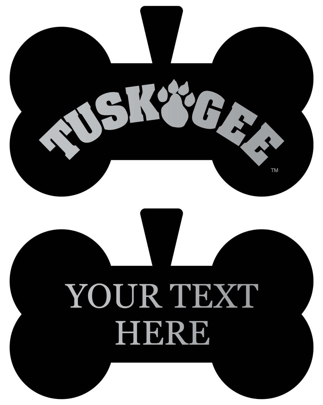 Tuskegee University Personalized Matte Black Bone Dog Tag – Engraved Officially Licensed Collegiate Pet ID 