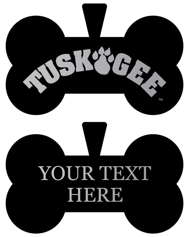 Tuskegee University Personalized Matte Black Bone Dog Tag – Engraved Officially Licensed Collegiate Pet ID 