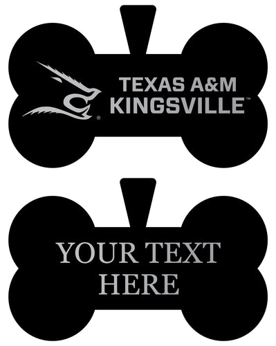 Texas A&M Kingsville Javelinas Personalized Matte Black Bone Dog Tag – Engraved Officially Licensed Collegiate Pet ID 