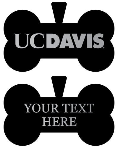 UC Davis Aggies Personalized Matte Black Bone Dog Tag – Engraved Officially Licensed Collegiate Pet ID 