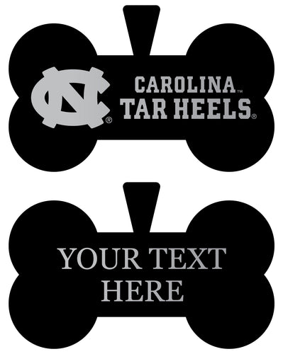 UNC Tar Heels Personalized Matte Black Bone Dog Tag – Engraved Officially Licensed Collegiate Pet ID 