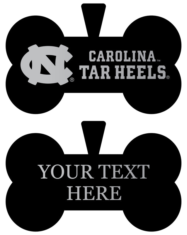 UNC Tar Heels Personalized Matte Black Bone Dog Tag – Engraved Officially Licensed Collegiate Pet ID 