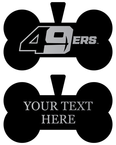 North Carolina Charlotte Forty-Niners Personalized Matte Black Bone Dog Tag – Engraved Officially Licensed Collegiate Pet ID 