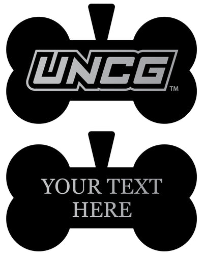 North Carolina Greensboro Spartans Personalized Matte Black Bone Dog Tag – Engraved Officially Licensed Collegiate Pet ID 