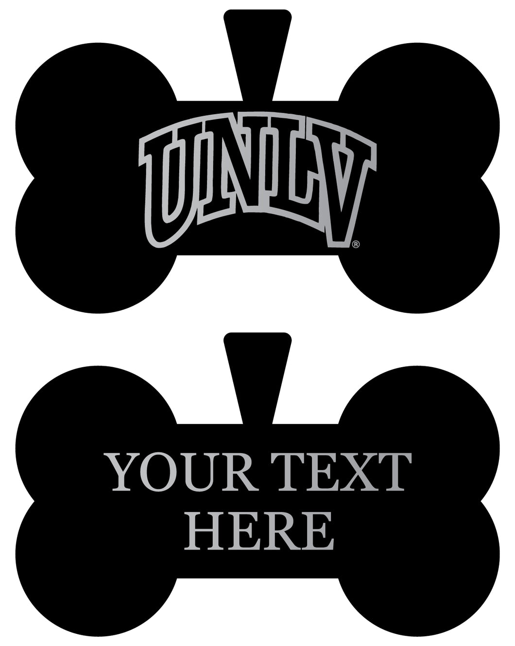 UNLV Rebels Personalized Matte Black Bone Dog Tag – Engraved Officially Licensed Collegiate Pet ID 