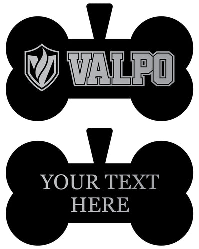 Valparaiso University Personalized Matte Black Bone Dog Tag – Engraved Officially Licensed Collegiate Pet ID 