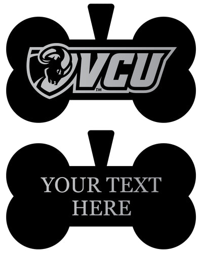 Virginia Commonwealth Personalized Matte Black Bone Dog Tag – Engraved Officially Licensed Collegiate Pet ID 